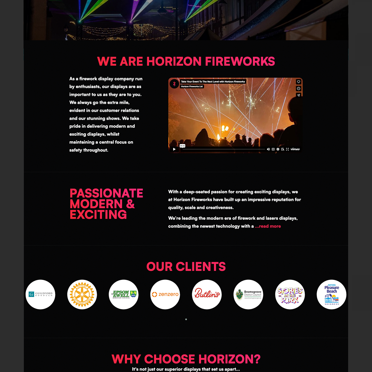 Horizon Fireworks About us page